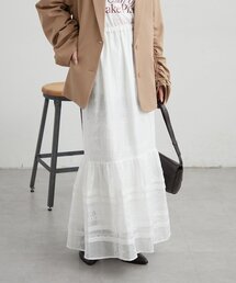 パネルレースギャザースカート