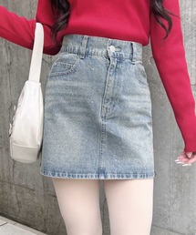 INGNI | ラインストーンデニムミニスカート(セットアップ対応)(スカート)