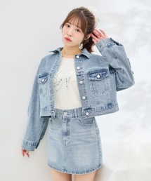 INGNI | ラインストーンデニムミニスカート(セットアップ対応)(スカート)