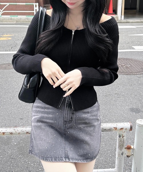 INGNI(イング)の「ラインストーンデニムミニスカート(セットアップ対応)(スカート・レディース・ブルー系その他/ブルー系その他3/グレー・FREE)」の21枚目の写真