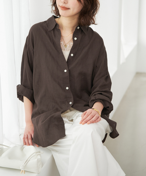 IENA maison リネンコットンブラウス◆ ブラック　未使用 IENA - IENAイエナ人気色 新品maison リネンコットンブラウス ブラック