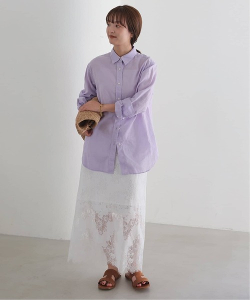 SLOBE IENA(スローブイエナ)の「《追加》リネンコットンレギュラーシャツ(シャツ/ブラウス・レディース・カーキ/ダークパープル/ホワイト系その他/ブラウン/イエロー・FREE)」の18枚目の写真
