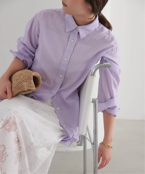 SLOBE IENA(スローブイエナ)の「《追加》リネンコットンレギュラーシャツ(シャツ/ブラウス・レディース・カーキ/ダークパープル/ホワイト系その他/ブラウン/イエロー・FREE)」の20枚目の写真