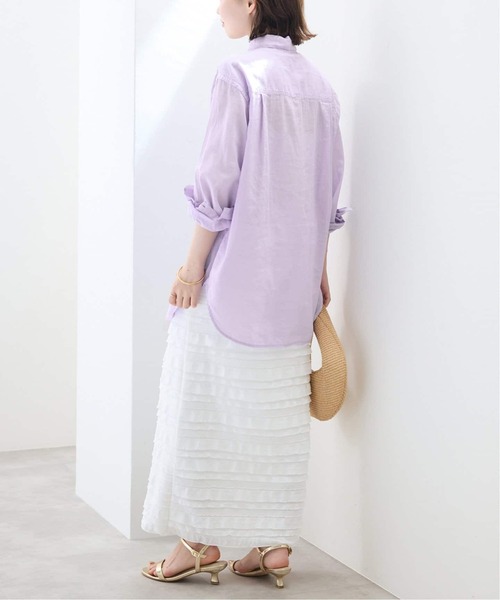 SLOBE IENA(スローブイエナ)の「《追加》リネンコットンレギュラーシャツ(シャツ/ブラウス・レディース・カーキ/ダークパープル/ホワイト系その他/ブラウン/イエロー・FREE)」の11枚目の写真