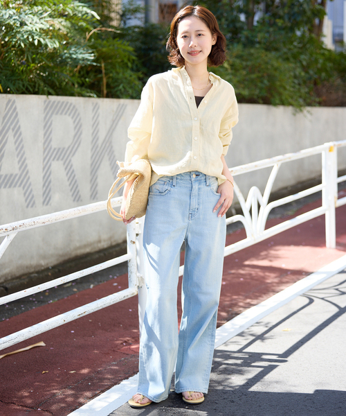 SLOBE IENA(スローブイエナ)の「《追加》リネンコットンレギュラーシャツ(シャツ/ブラウス・レディース・カーキ/ダークパープル/ホワイト系その他/ブラウン/イエロー・FREE)」の16枚目の写真
