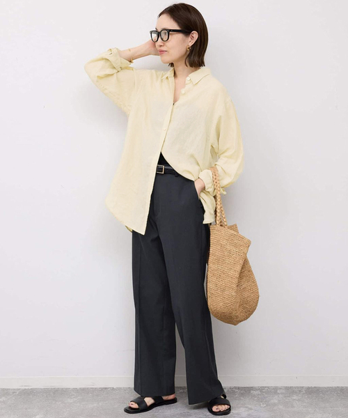 ⭐︎値下げ〜【新品】IENA maison リネンコットンブラウス 追加》リネンコットンレギュラーシャツ（シャツ/ブラウス）｜SLOBE