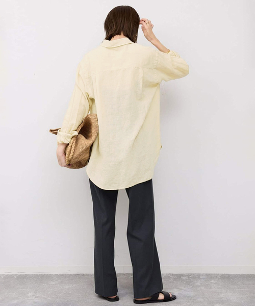 SLOBE IENA(スローブイエナ)の「《追加》リネンコットンレギュラーシャツ(シャツ/ブラウス・レディース・カーキ/ダークパープル/ホワイト系その他/ブラウン/イエロー・FREE)」の20枚目の写真