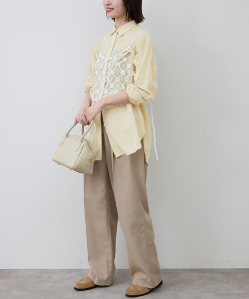 SLOBE IENA(スローブイエナ)の「《追加》リネンコットンレギュラーシャツ(シャツ/ブラウス・レディース・カーキ/ダークパープル/ホワイト系その他/ブラウン/イエロー・FREE)」の22枚目の写真