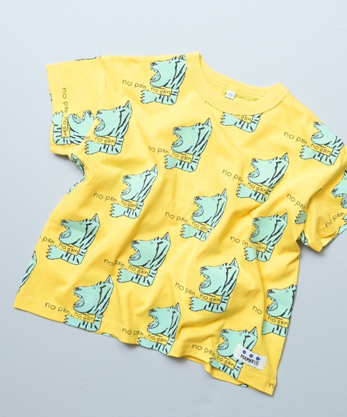 MARKEY'S(マーキーズ)の「総柄ワイド半袖Tシャツ(Tシャツ/カットソー・キッズ・グリーン系その他/クリーム/チャコール/ブラック系その他/ベージュ系その他/ライトピンク/ホワイト系その他/イエロー系その他/ブルー/ピンク系その他・M/S/XS/LL/L)」の8枚目の写真