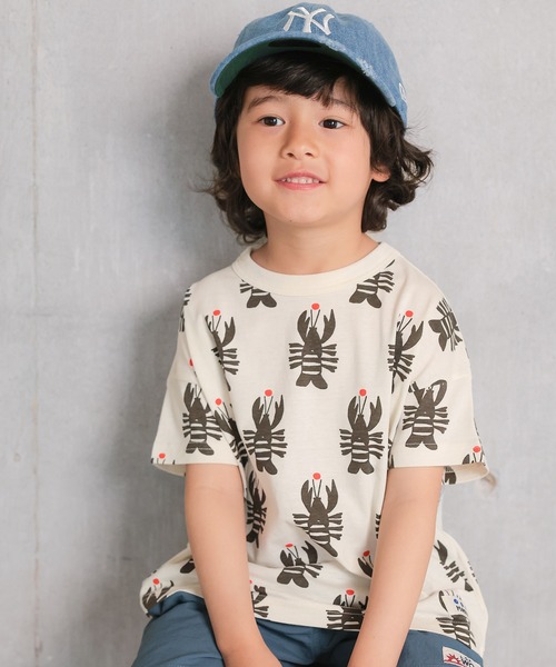 MARKEY'S(マーキーズ)の「総柄ワイド半袖Tシャツ(Tシャツ/カットソー・キッズ・グリーン系その他/クリーム/チャコール/ブラック系その他/ベージュ系その他/ライトピンク/ホワイト系その他/イエロー系その他/ブルー/ピンク系その他・M/S/XS/LL/L)」の3枚目の写真