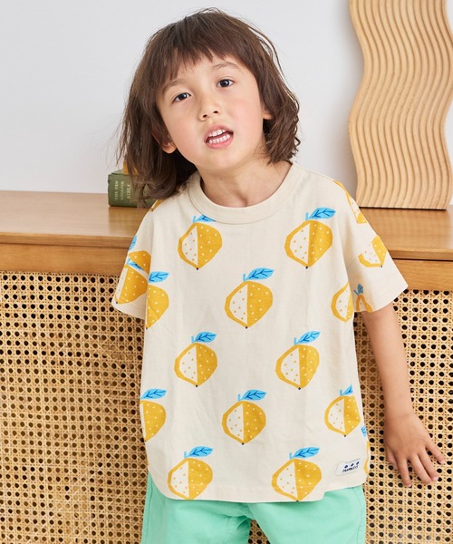 MARKEY'S(マーキーズ)の「総柄ワイド半袖Tシャツ(Tシャツ/カットソー・キッズ・グリーン系その他/クリーム/チャコール/ブラック系その他/ベージュ系その他/ライトピンク/ホワイト系その他/イエロー系その他/ブルー/ピンク系その他・M/S/XS/LL/L)」の4枚目の写真