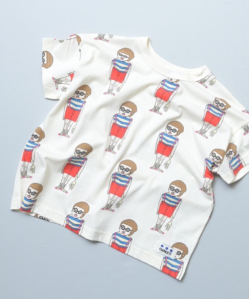 MARKEY'S(マーキーズ)の「総柄ワイド半袖Tシャツ(Tシャツ/カットソー・キッズ・グリーン系その他/クリーム/チャコール/ブラック系その他/ベージュ系その他/ライトピンク/ホワイト系その他/イエロー系その他/ブルー/ピンク系その他・M/S/XS/LL/L)」の11枚目の写真
