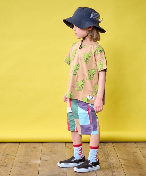 MARKEY'S(マーキーズ)の「総柄ワイド半袖Tシャツ(Tシャツ/カットソー・キッズ・グリーン系その他/クリーム/チャコール/ブラック系その他/ベージュ系その他/ライトピンク/ホワイト系その他/イエロー系その他/ブルー/ピンク系その他・M/S/XS/LL/L)」の14枚目の写真