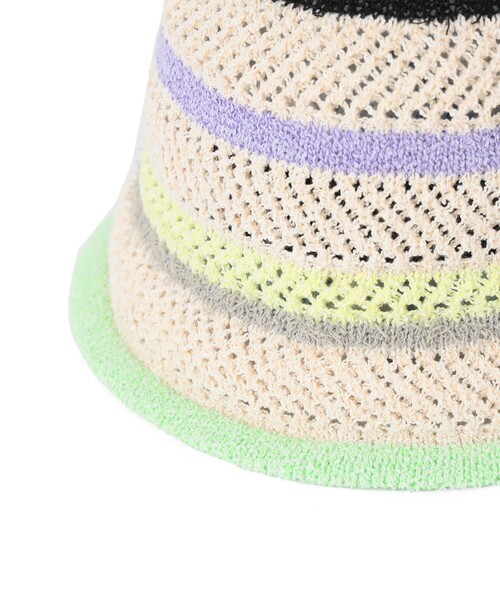 Ray BEAMS（レイビームス）の「マルチボーダー ハット（ハット・レディース・ピンク/イエロー・ONE SIZE）」の6枚目の写真