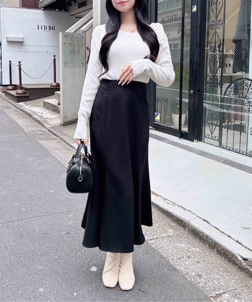 INGNI（イング）の「ワンショルドット肩リボンニット（ニット/セーター・レディース・ブラック/オフホワイト・M）」の13枚目の写真