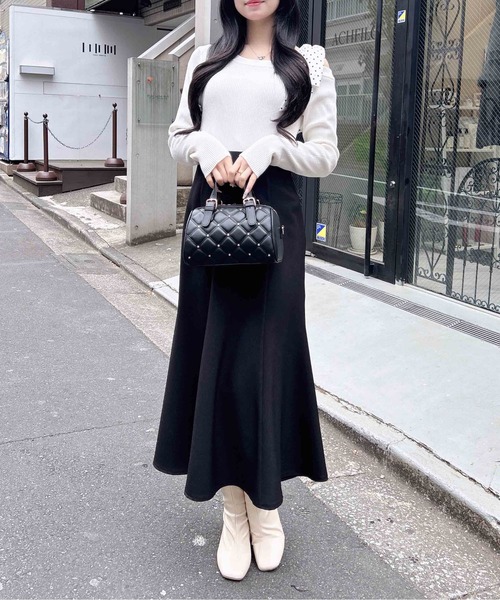 INGNI（イング）の「ワンショルドット肩リボンニット（ニット/セーター・レディース・ブラック/オフホワイト・M）」の14枚目の写真