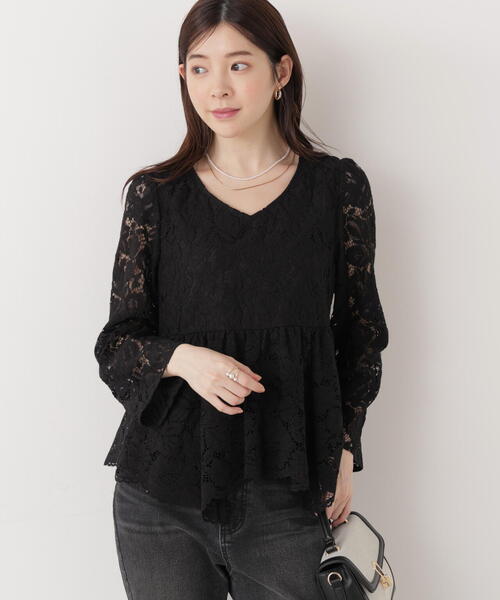 PROPORTION BODY DRESSING(プロポーションボディドレッシング)の「<ウォッシャブル>レースペプラムブラウス / 1216110205(シャツ/ブラウス・レディース・ホワイト系その他/ブルー/ブラック・MEDIUM/SMALL)」の5枚目の写真