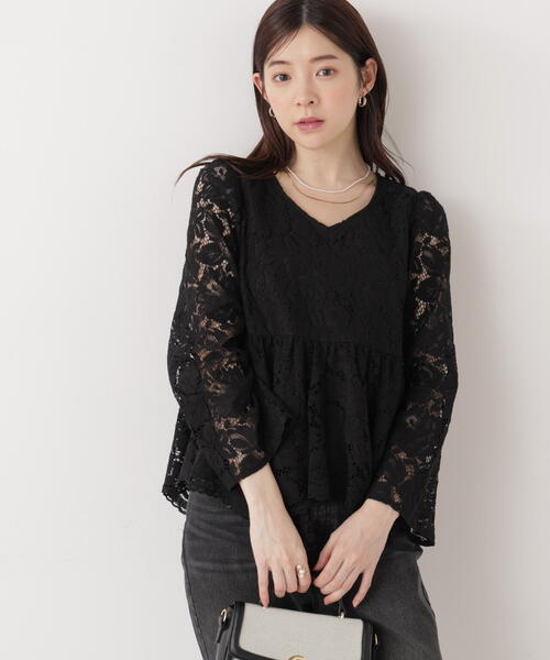 PROPORTION BODY DRESSING(プロポーションボディドレッシング)の「<ウォッシャブル>レースペプラムブラウス / 1216110205(シャツ/ブラウス・レディース・ホワイト系その他/ブルー/ブラック・MEDIUM/SMALL)」の10枚目の写真