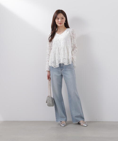 PROPORTION BODY DRESSING(プロポーションボディドレッシング)の「<ウォッシャブル>レースペプラムブラウス / 1216110205(シャツ/ブラウス・レディース・ホワイト系その他/ブルー/ブラック・MEDIUM/SMALL)」の14枚目の写真