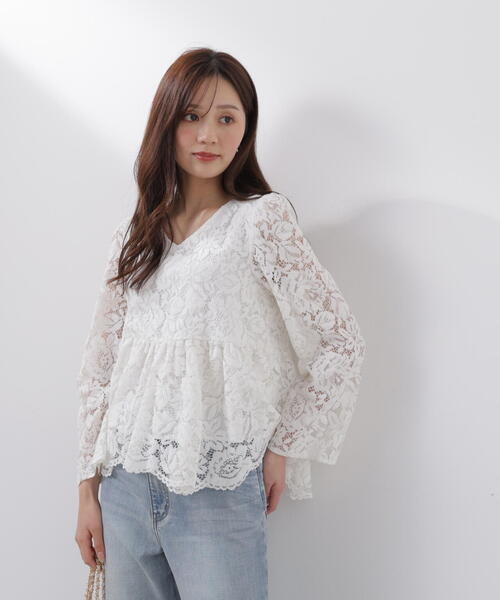 PROPORTION BODY DRESSING(プロポーションボディドレッシング)の「<ウォッシャブル>レースペプラムブラウス / 1216110205(シャツ/ブラウス・レディース・ホワイト系その他/ブルー/ブラック・MEDIUM/SMALL)」の17枚目の写真