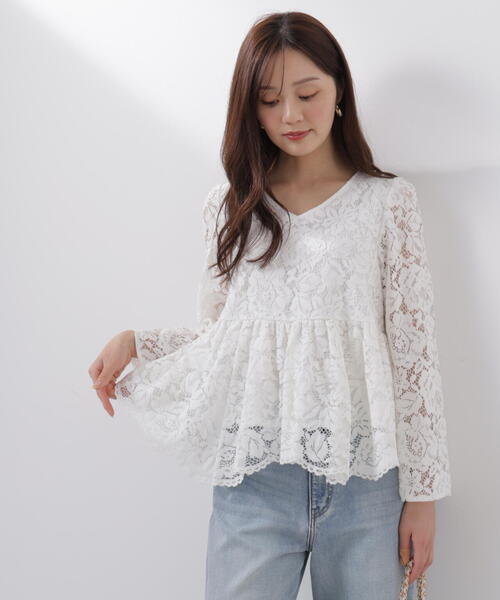 PROPORTION BODY DRESSING(プロポーションボディドレッシング)の「<ウォッシャブル>レースペプラムブラウス / 1216110205(シャツ/ブラウス・レディース・ホワイト系その他/ブルー/ブラック・MEDIUM/SMALL)」の18枚目の写真