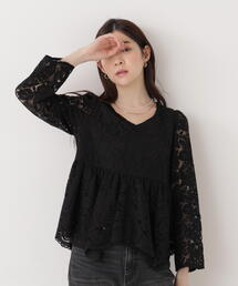 PROPORTION BODY DRESSING | <ウォッシャブル>レースペプラムブラウス / 1216110205(シャツ/ブラウス)