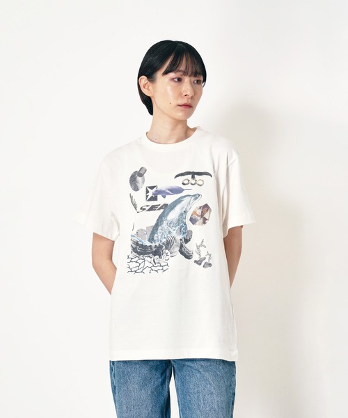 Common Noun(コモン ナウン)の「“SEA” Yumi Matsushita 半袖T(Tシャツ/カットソー・レディース・ボルドー/ホワイト/ブルー系その他/ブラック系その他/ピンク・XL/L/M)」の1枚目の写真