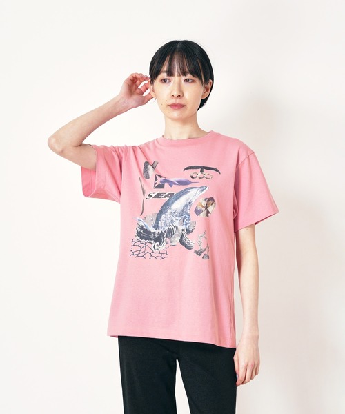Common Noun(コモン ナウン)の「“SEA” Yumi Matsushita 半袖T(Tシャツ/カットソー・レディース・ボルドー/ホワイト/ブルー系その他/ブラック系その他/ピンク・XL/L/M)」の4枚目の写真