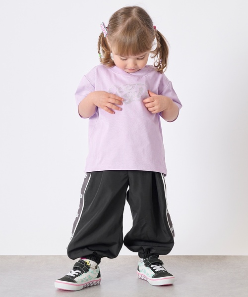 X-girl Stages（エックスガールステージス）の「サイド切替ロゴパンツ（その他パンツ・キッズ・ブラック/ラベンダー・130cm/140cm/90cm/110cm/100cm/120cm）」の14枚目の写真