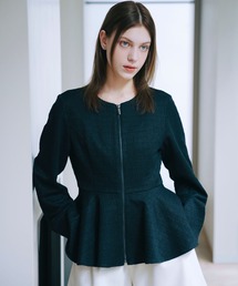 SELFIST（セルフィスト）の「ペプラムカットツイードジャケット　春服（トレンチコート）」