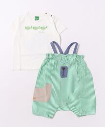 RAGMART（ラグマート）の「半袖Tシャツ＆くまさんモチーフロンパースセット（セットアップ）」