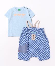 RAGMART（ラグマート）の「半袖Tシャツ＆くまさんモチーフロンパースセット（セットアップ）」