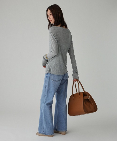 BABYLONE（バビロン）の「【手洗い可】ギャザーベアテンカットソー（Tシャツ/カットソー・レディース・ホワイト/グレー/ライトベージュ・フリー）」の22枚目の写真