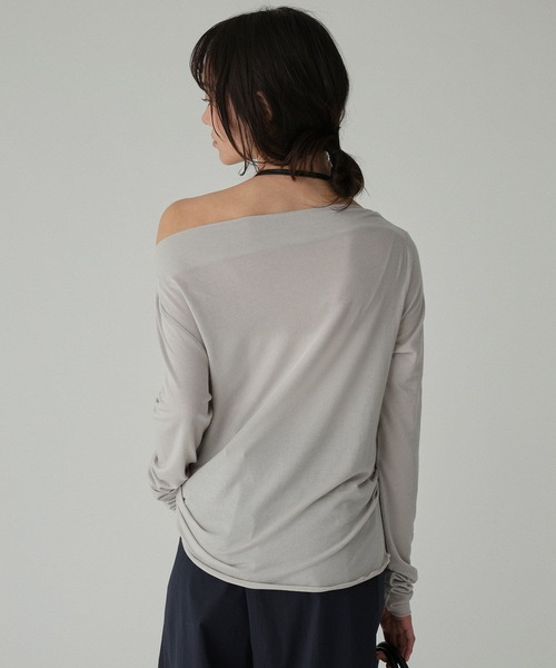 BABYLONE（バビロン）の「【手洗い可】ギャザーベアテンカットソー（Tシャツ/カットソー・レディース・ホワイト/グレー/ライトベージュ・フリー）」の19枚目の写真