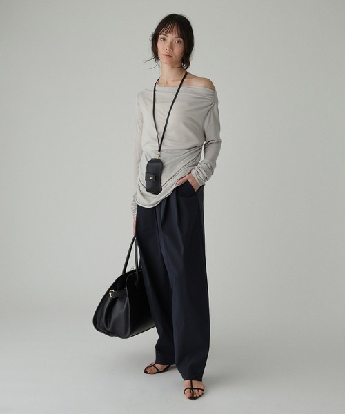 BABYLONE（バビロン）の「【手洗い可】ギャザーベアテンカットソー（Tシャツ/カットソー・レディース・ホワイト/グレー/ライトベージュ・フリー）」の18枚目の写真