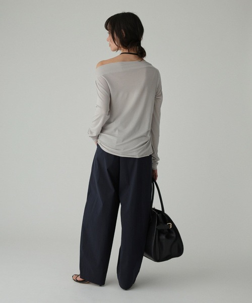 BABYLONE（バビロン）の「【手洗い可】ギャザーベアテンカットソー（Tシャツ/カットソー・レディース・ホワイト/グレー/ライトベージュ・フリー）」の16枚目の写真