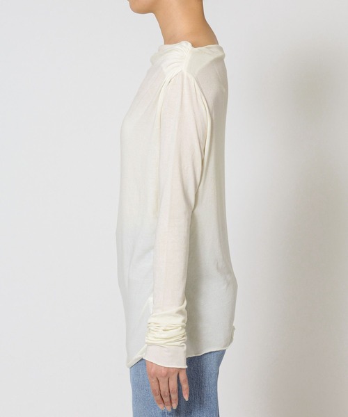 BABYLONE（バビロン）の「【手洗い可】ギャザーベアテンカットソー（Tシャツ/カットソー・レディース・ホワイト/グレー/ライトベージュ・フリー）」の14枚目の写真