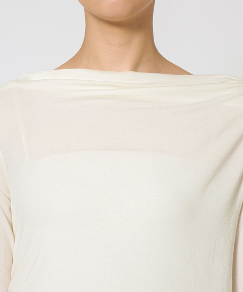 BABYLONE（バビロン）の「【手洗い可】ギャザーベアテンカットソー（Tシャツ/カットソー・レディース・ホワイト/グレー/ライトベージュ・フリー）」の12枚目の写真