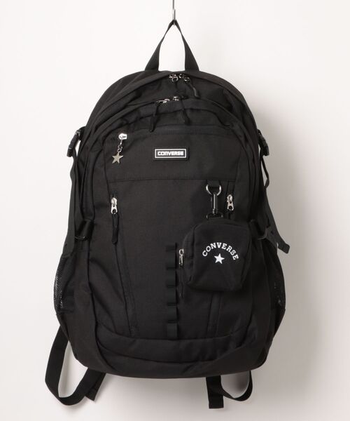 CONVERSE(コンバース)の「【CONVERSE】CV RUBBER PATCH BACKPACK / コンバース ラバーパッチロゴ バックパック(バックパック/リュック・メンズ・シルバーグレー/ベージュ/ブラック/アイボリー・FREE)」の2枚目の写真