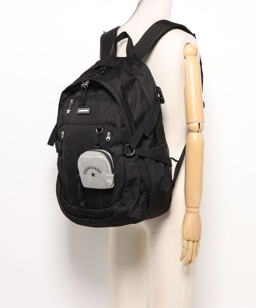 CONVERSE(コンバース)の「【CONVERSE】CV RUBBER PATCH BACKPACK / コンバース ラバーパッチロゴ バックパック(バックパック/リュック・メンズ・シルバーグレー/ベージュ/ブラック/アイボリー・FREE)」の16枚目の写真