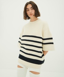 CLANE | OVER HALF SLEEVE KNIT TOPS(ニット/セーター)