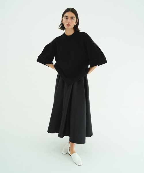 CLANE（クラネ）の「OVER HALF SLEEVE KNIT TOPS（ニット/セーター・レディース・グリーン/ブラック/ホワイト系・1/2）」の13枚目の写真