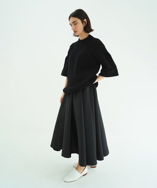 CLANE（クラネ）の「OVER HALF SLEEVE KNIT TOPS（ニット/セーター・レディース・グリーン/ブラック/ホワイト系・1/2）」の14枚目の写真