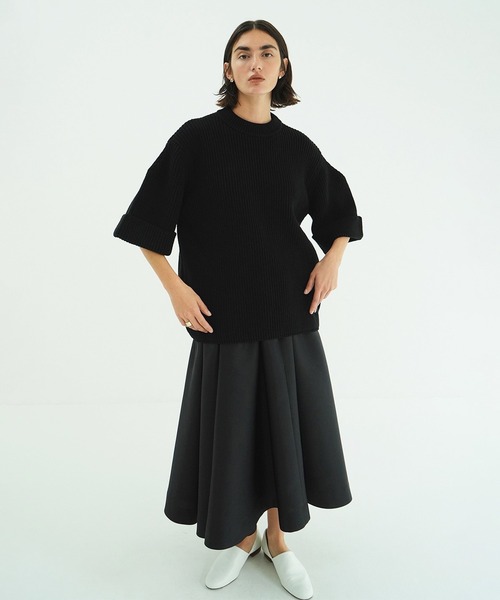 CLANE（クラネ）の「OVER HALF SLEEVE KNIT TOPS（ニット/セーター・レディース・グリーン/ブラック/ホワイト系・1/2）」の16枚目の写真