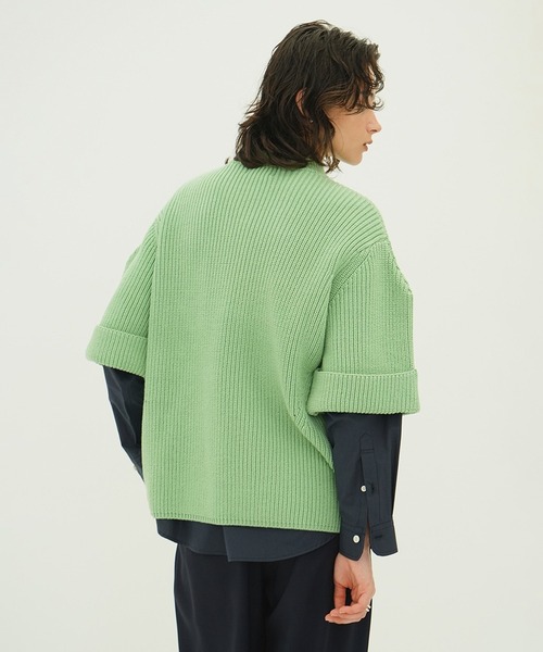 CLANE（クラネ）の「OVER HALF SLEEVE KNIT TOPS（ニット/セーター・レディース・グリーン/ブラック/ホワイト系・1/2）」の20枚目の写真