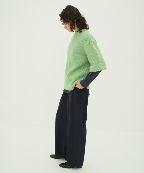 CLANE(クラネ)の「OVER HALF SLEEVE KNIT TOPS(ニット/セーター・レディース・グリーン/ブラック/ホワイト系・1/2)」の21枚目の写真