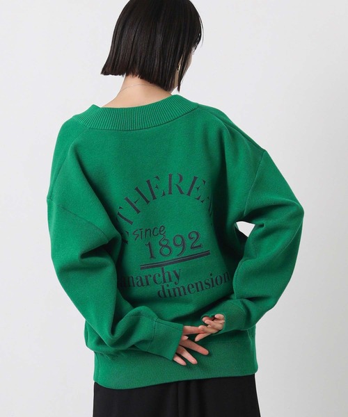 Gready Brilliant（グレディブリリアン）の「ダブルフェイスバックロゴＶネックニット（ニット/セーター・レディース・トップグレー/グリーン・FREE）」の21枚目の写真