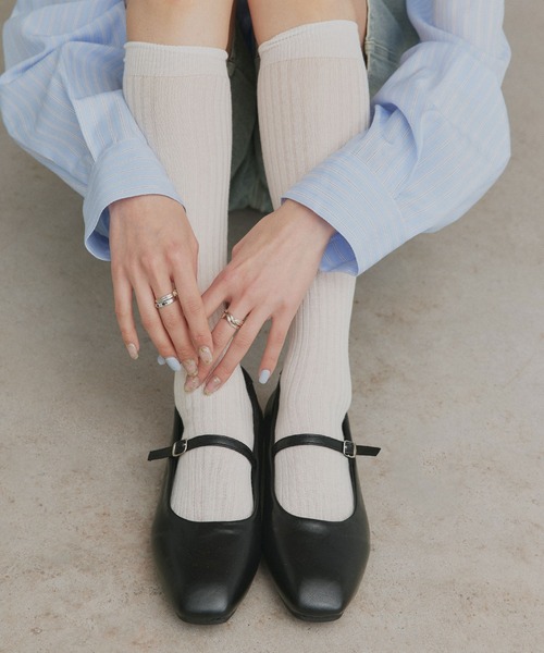 ad thie(アドティエ)の「メリージェーン フラットシューズ(パンプス・レディース・ブラック/レオパード・MEDIUM/LARGE)」の1枚目の写真