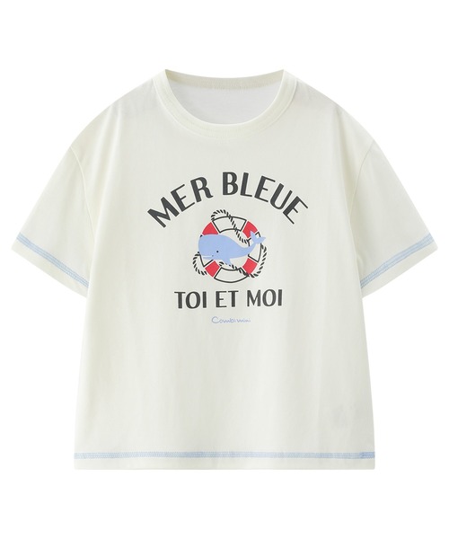 combimini(コンビミニ)の「デイリーTシャツ(マリン)(Tシャツ/カットソー・キッズ・オフホワイト/ネイビー・130/120/110/100/90/80)」の3枚目の写真