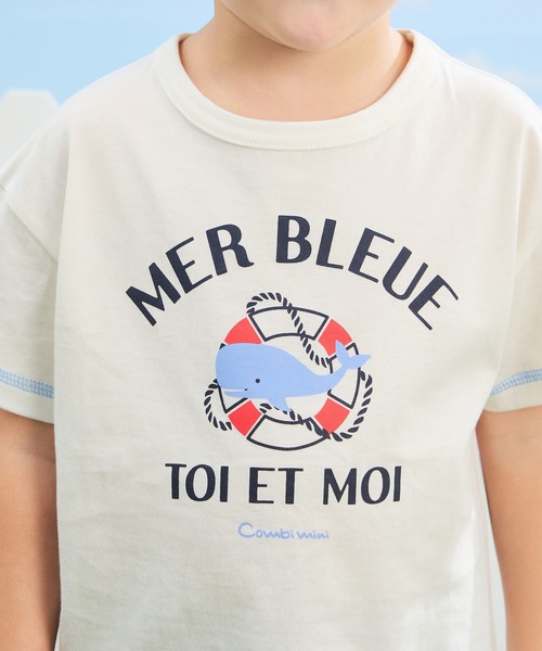 combimini(コンビミニ)の「デイリーTシャツ(マリン)(Tシャツ/カットソー・キッズ・オフホワイト/ネイビー・130/120/110/100/90/80)」の7枚目の写真